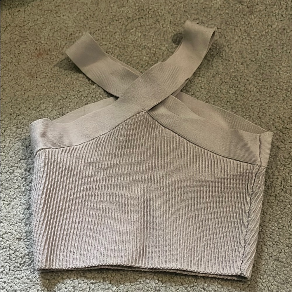Sculpt Knit Criss Cross Cropped Tank